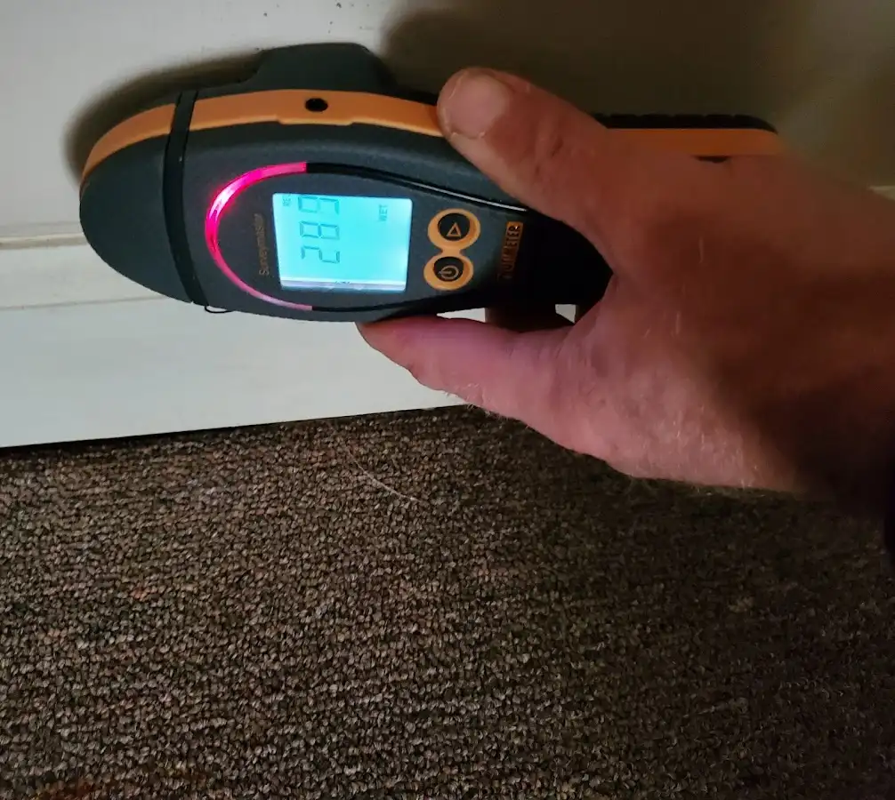 Moisture detection at baseboard during Sewage Cleanup & Sanitation in Kennewick